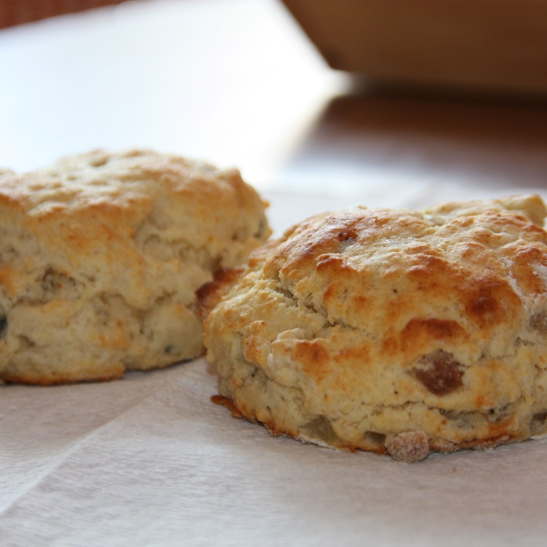 two perfectly fluffy scones