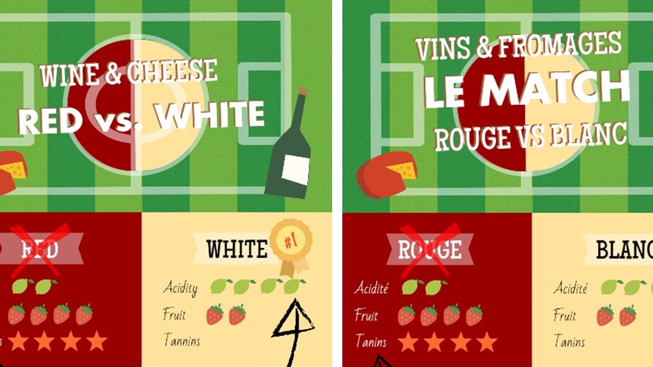 Infographie : Accords vins et fromages, le match rouge vs. blanc Infographie : Accords vins et fromages, le match rouge vs. blanc