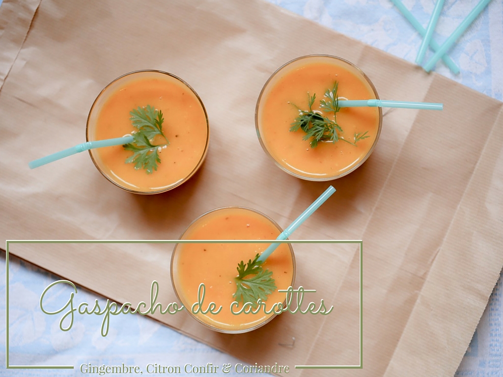 gaspacho de carottes gingembre citron confit coriandre