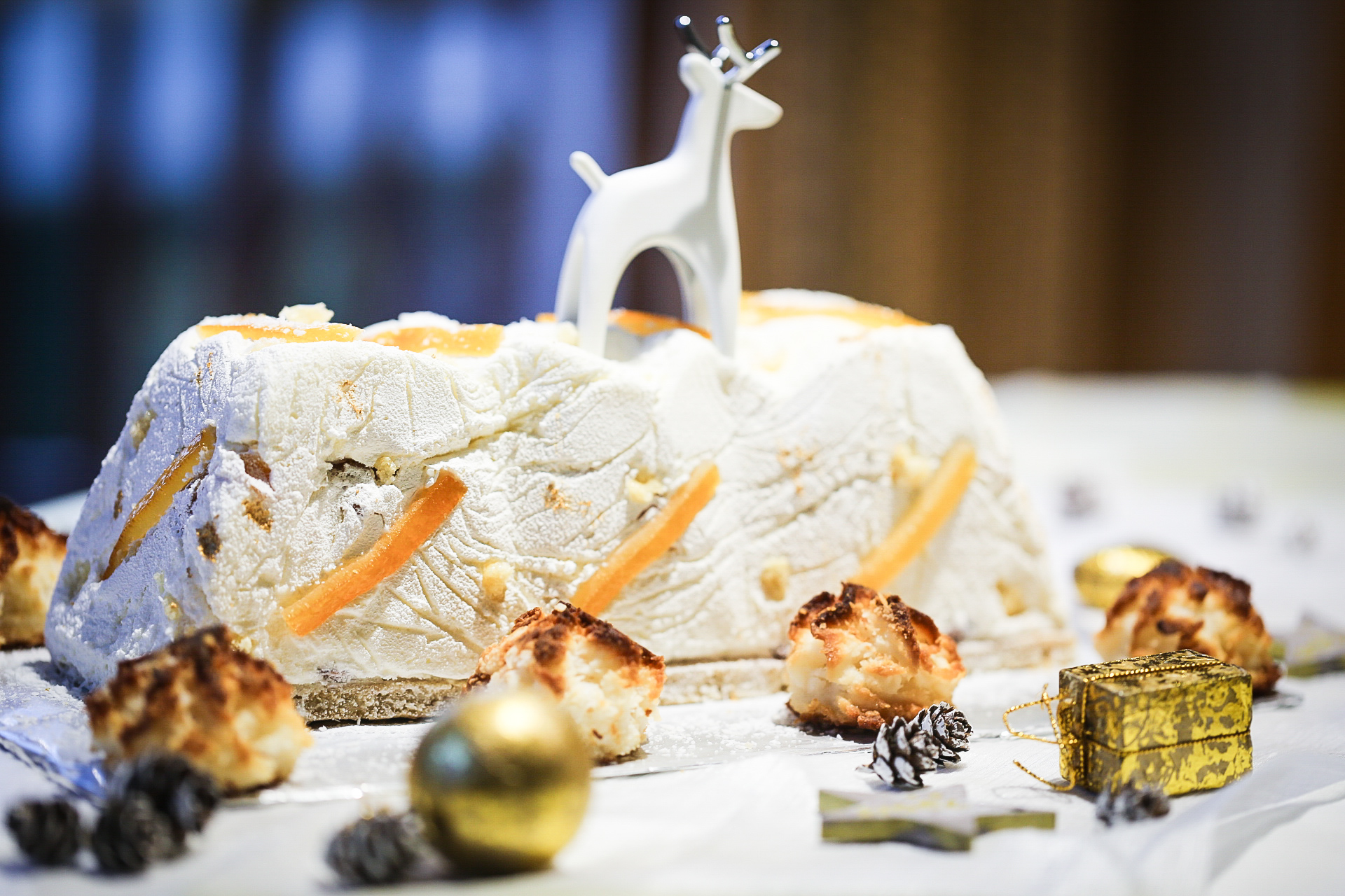 Bûche de Noël noix de coco et clémentines